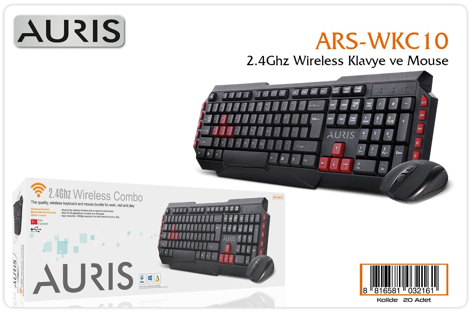 WKC10 WIRELESS KLAVYE - MOUSE SET