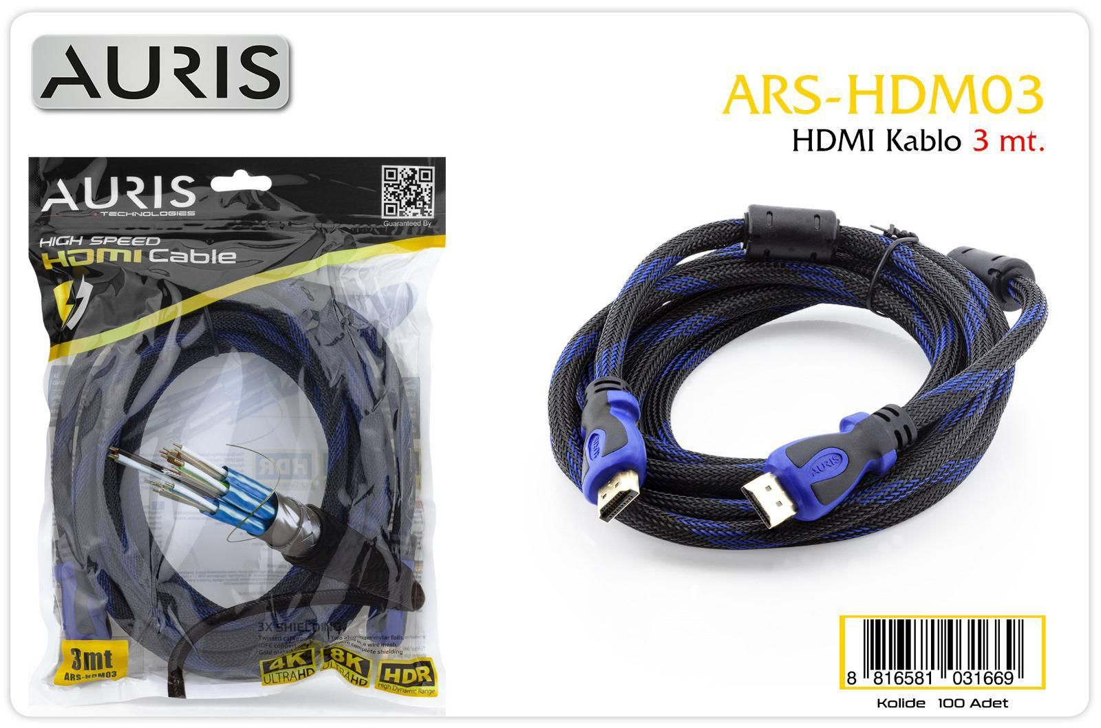 AURIS HDMI KABLO 3MT
