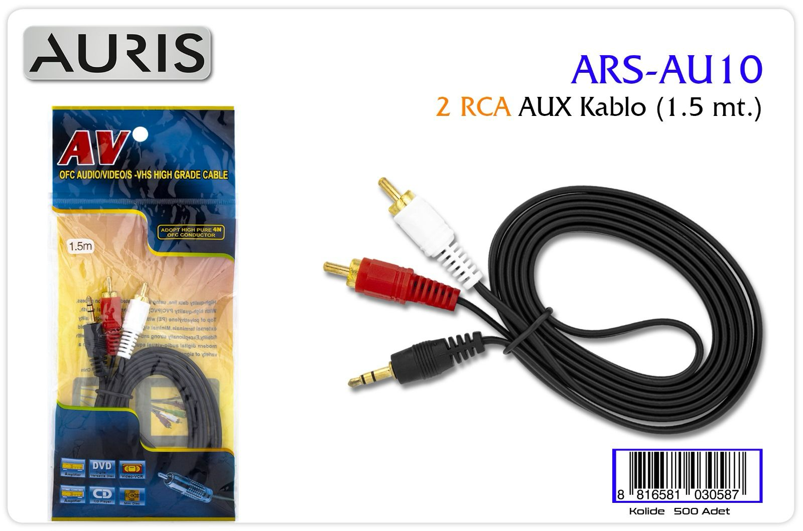 AU10 AUX TO 2RCA KABLO
